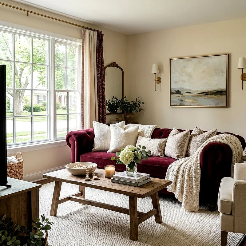 Burgundy Sofa Living Room Ideas