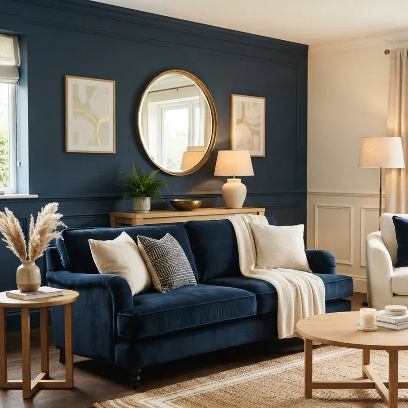 Navy Living Room Ideas