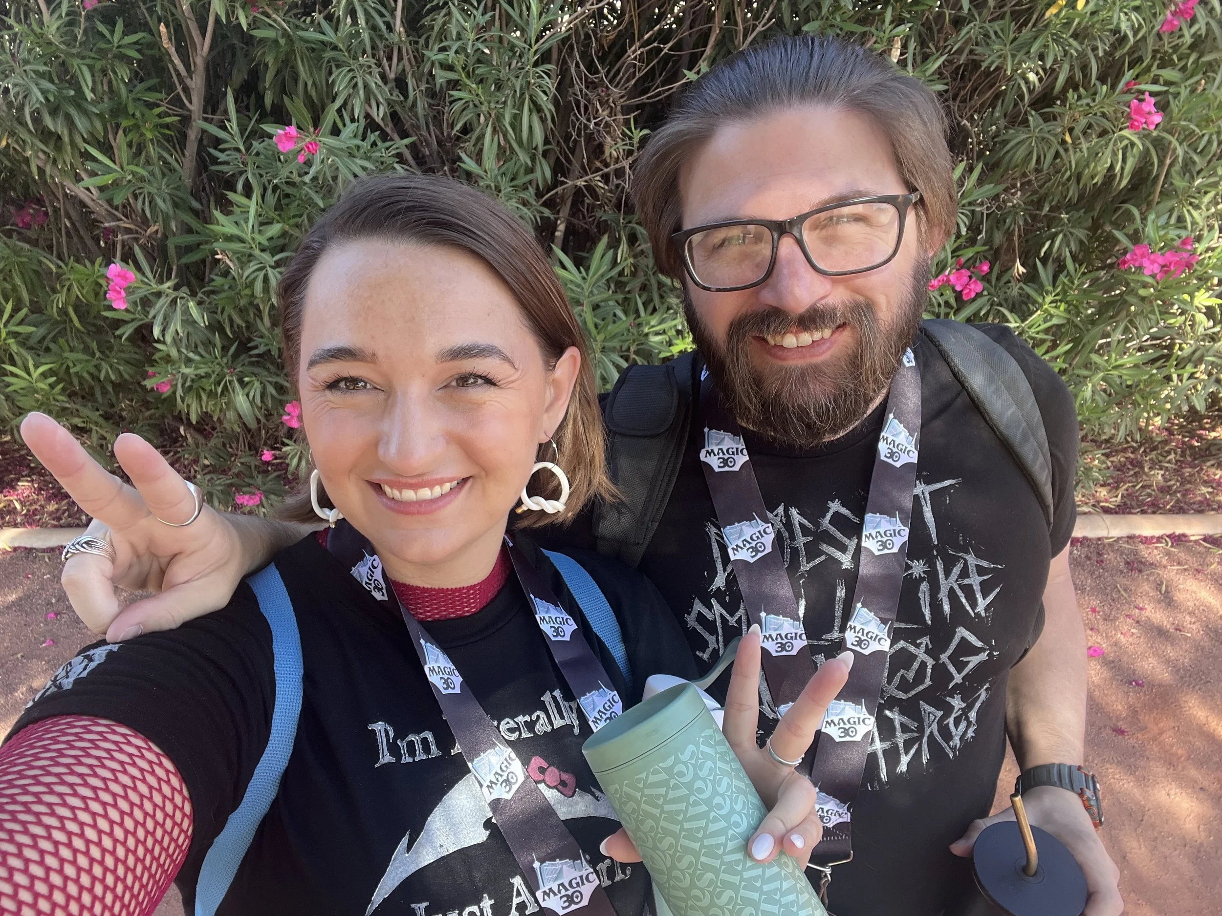 Jake and Ashley on day 2 of MagicCon. Ready to spend way too much money on cardboard with coffees in hand.