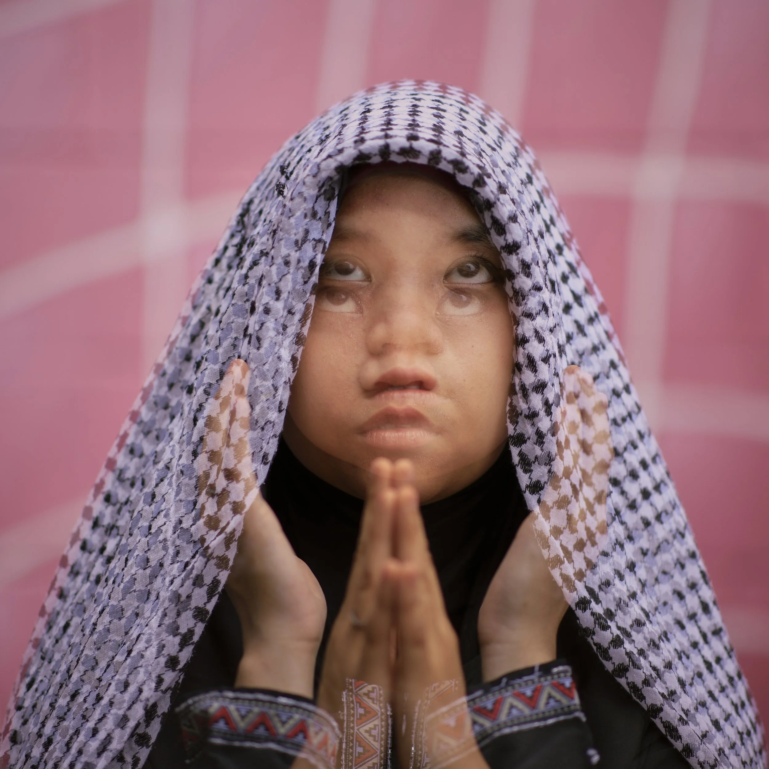 Shafa'a (Intercession) 

This photo conceptualises Mary daughter of Avram praying for intercession by god to help her child as he calls out the repression of his people under the imperial yoke of Roman occupation.