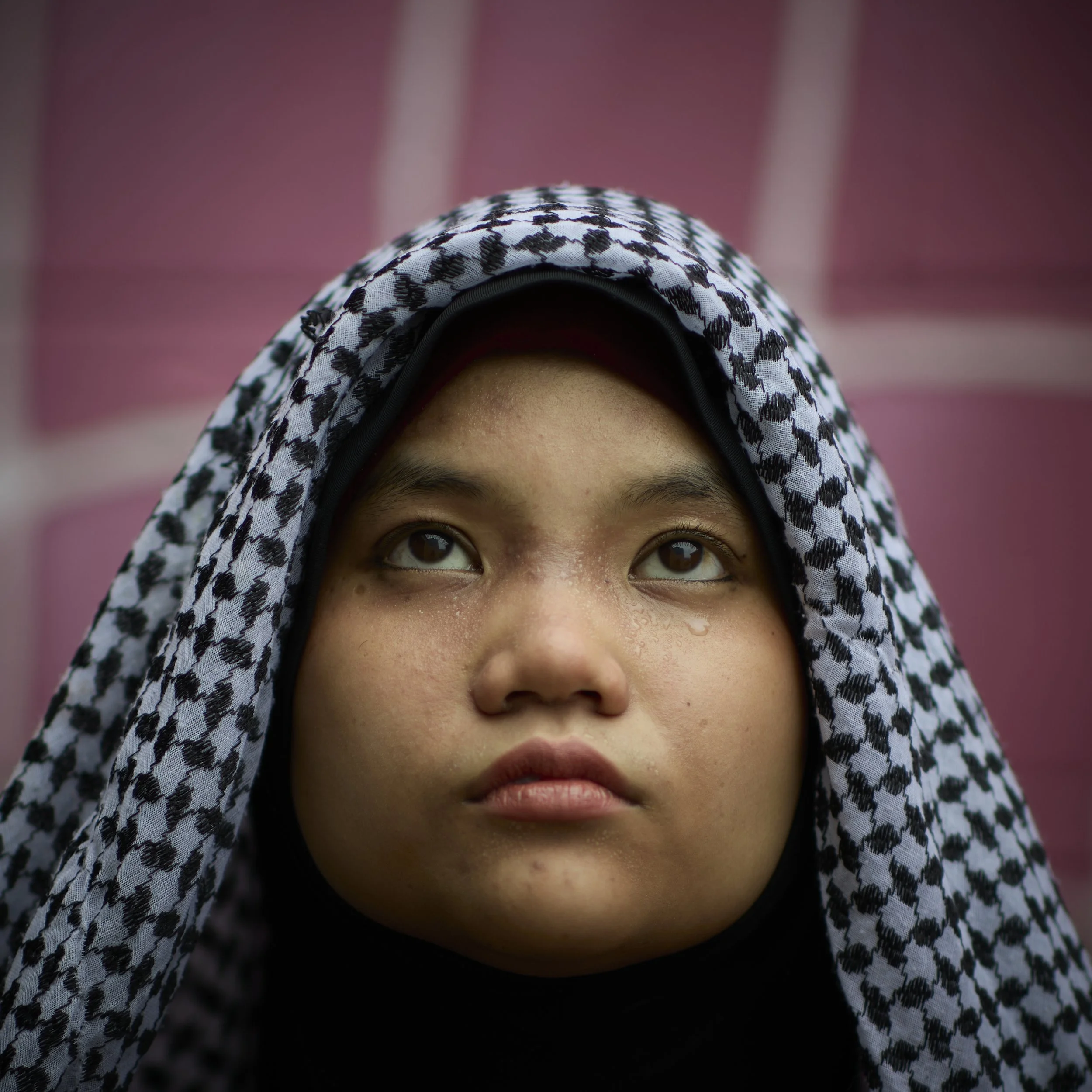 Tears at Golgotha. 

This photo shows the grief of Mary daughter of Avram and the tears shed at Golgotha as she watched her first born child executed for advocating for the rights of the Palestinians under colonial occupation.