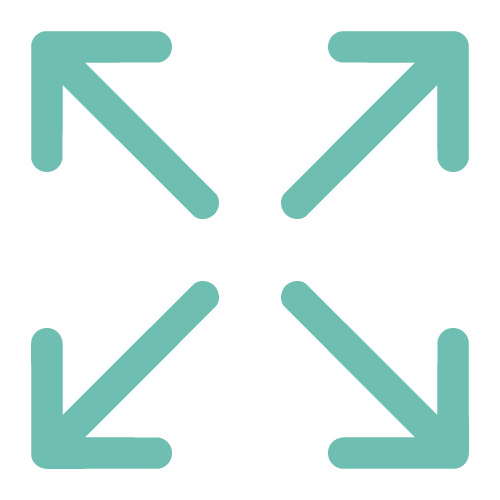 Icon of four arrows pointing outward from the center, indicating expansion or full-screen mode.