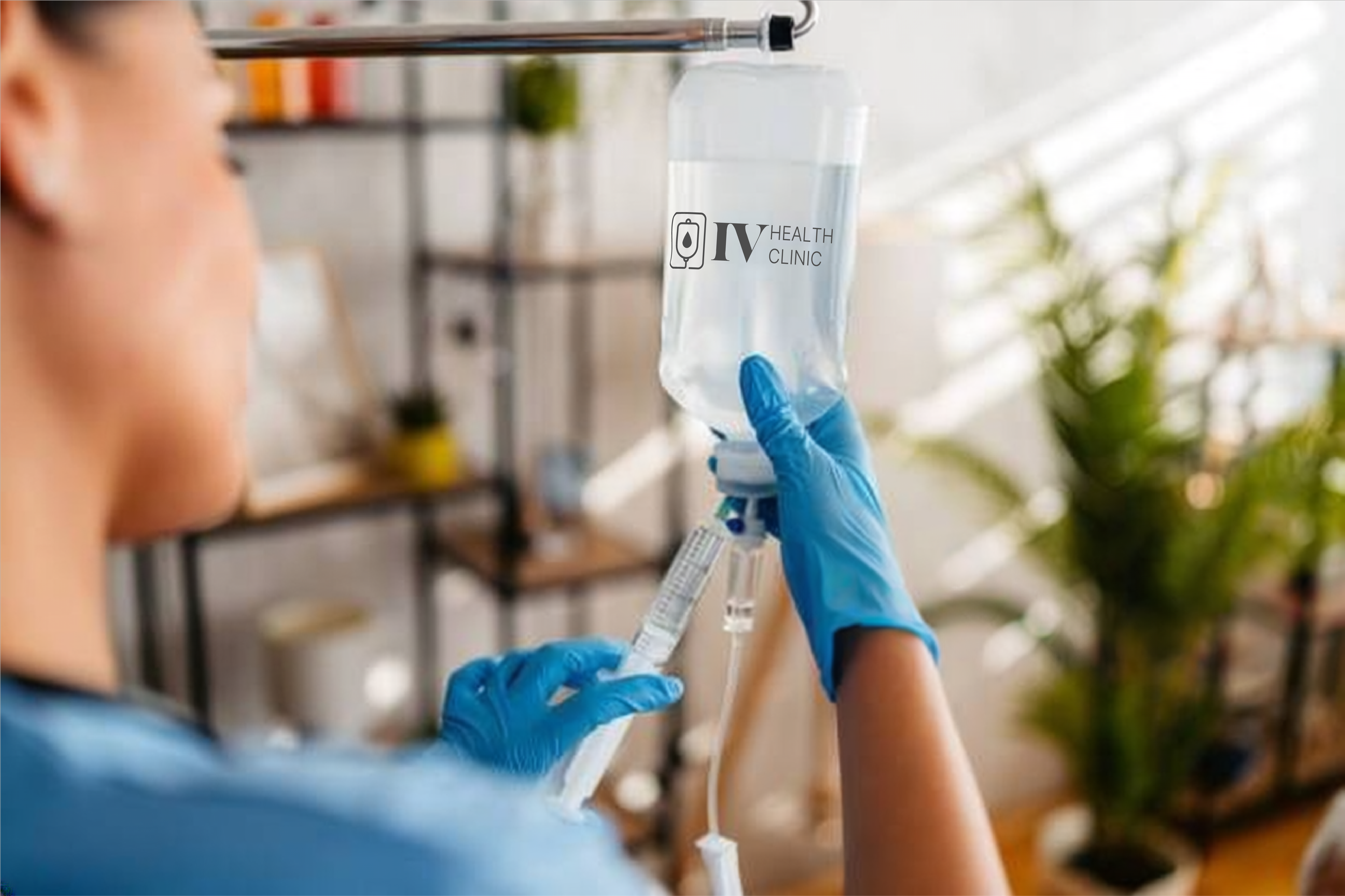 Healthcare professional wearing blue gloves administering a vaccine or injection to a person's arm.
