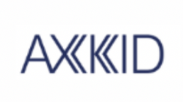 Logo mit dem Text 'AXKID' in blauer Schrift.