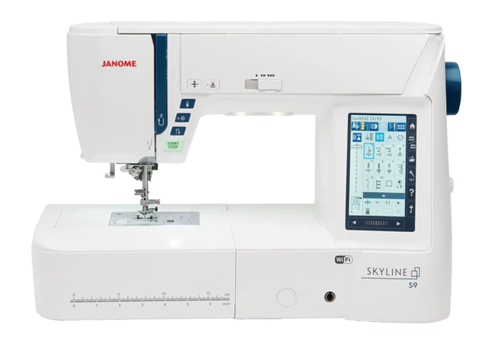 Janome Skyline 59 - an example of the many computerized sewing machines we service