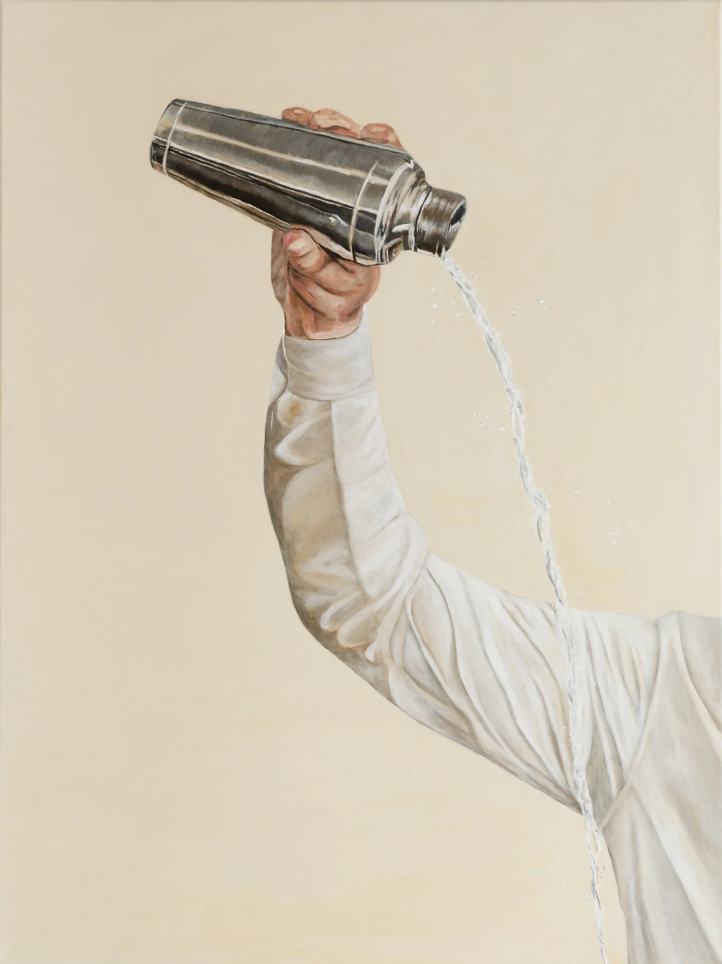 Bartender, oil on canvas, 2025, Niamh Barry