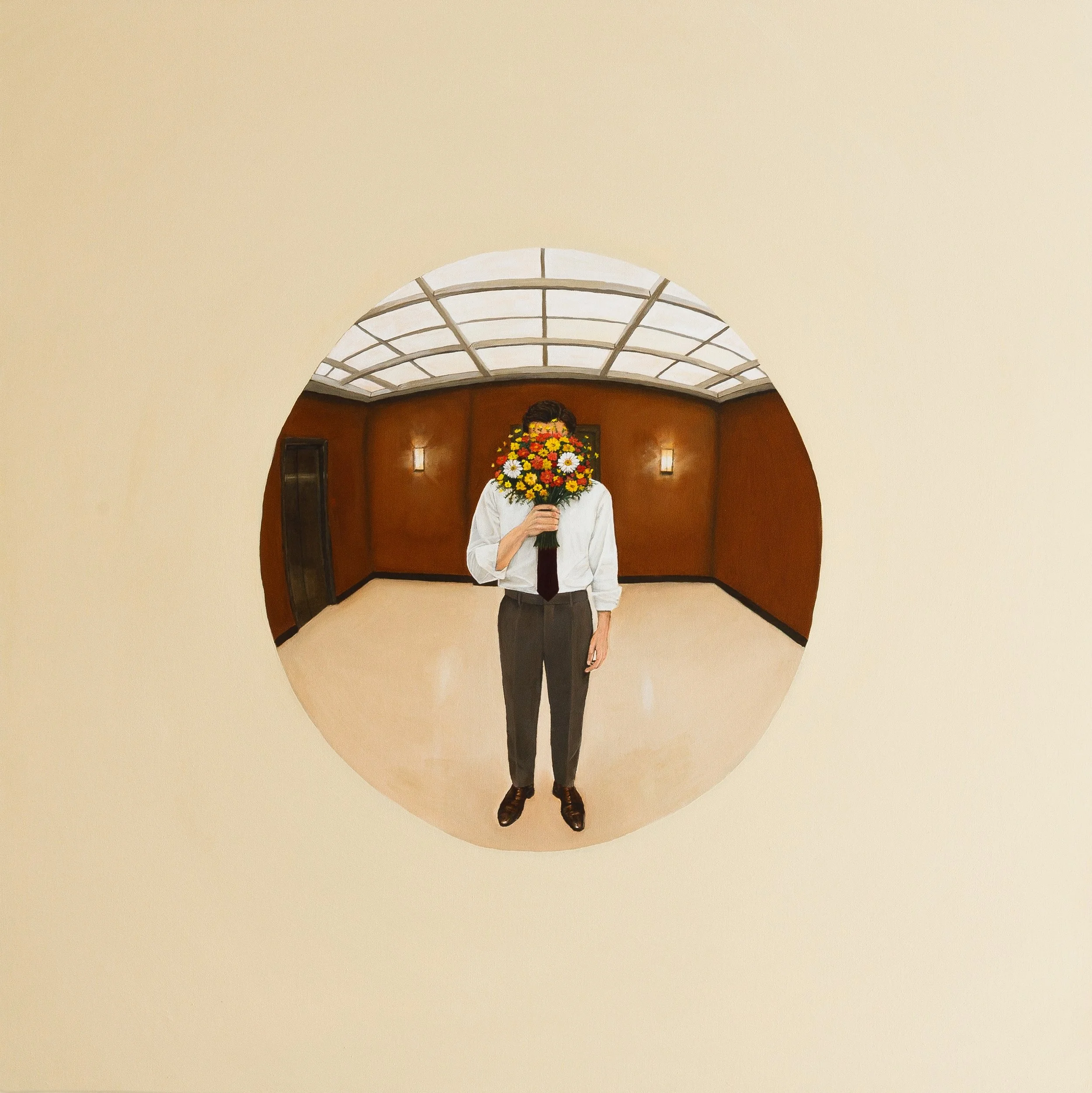 Knock Knock, Oil on Canvas, 40 x 40 in / 101.6 x 101.6 cm
