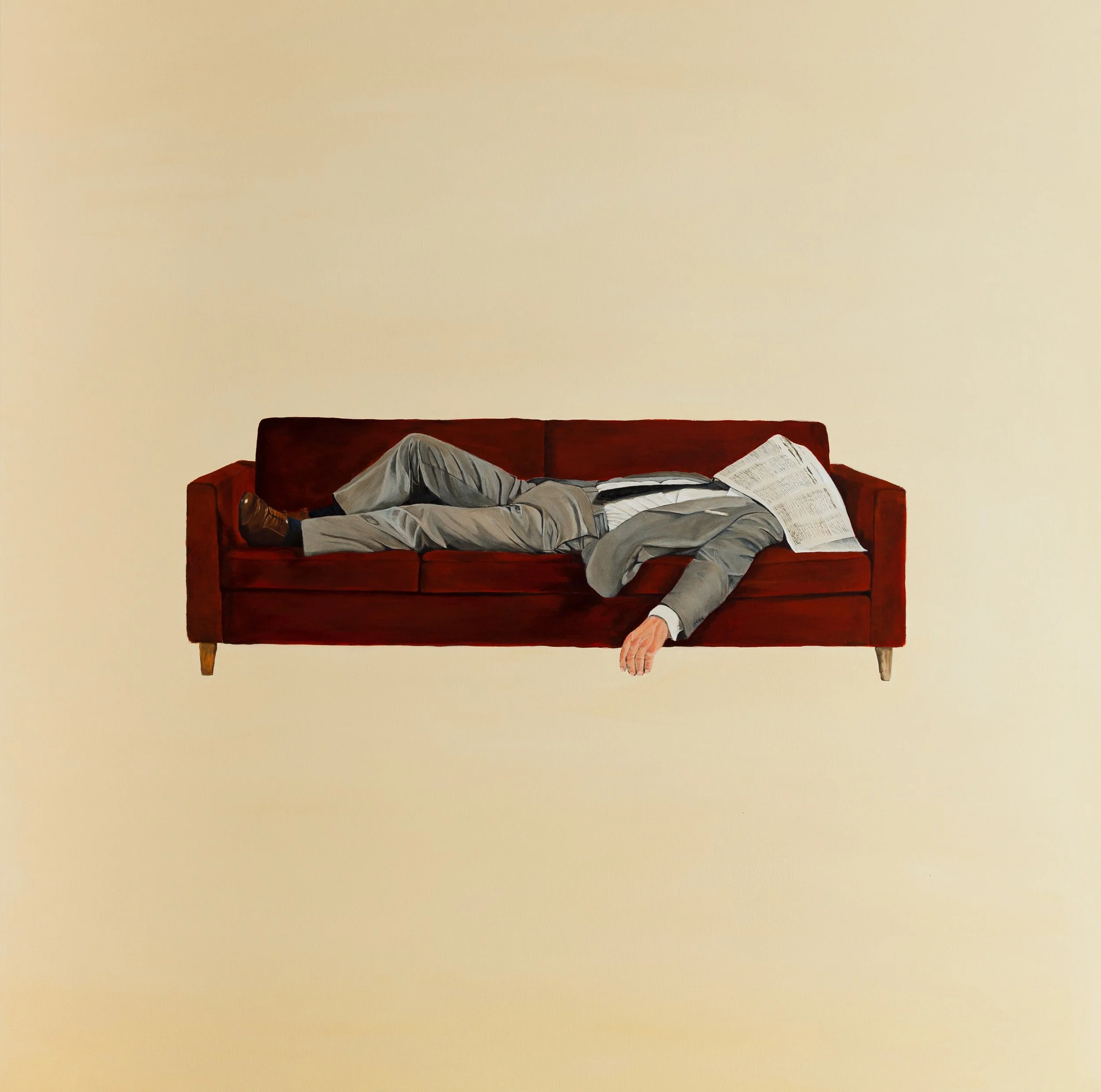 Forty Winks, Oil and Acrylic on Canvas, 48 x 48 in / 121.92 x 121.92 cm