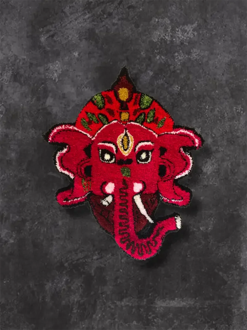 GANESH - Oeuvre murale en laine