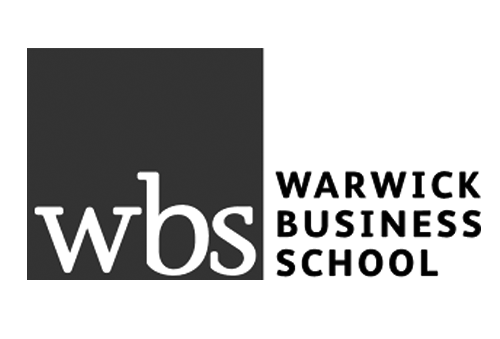 Warwick Business School logo with a black square and white lowercase letters 'wbs' and black uppercase text to the right.