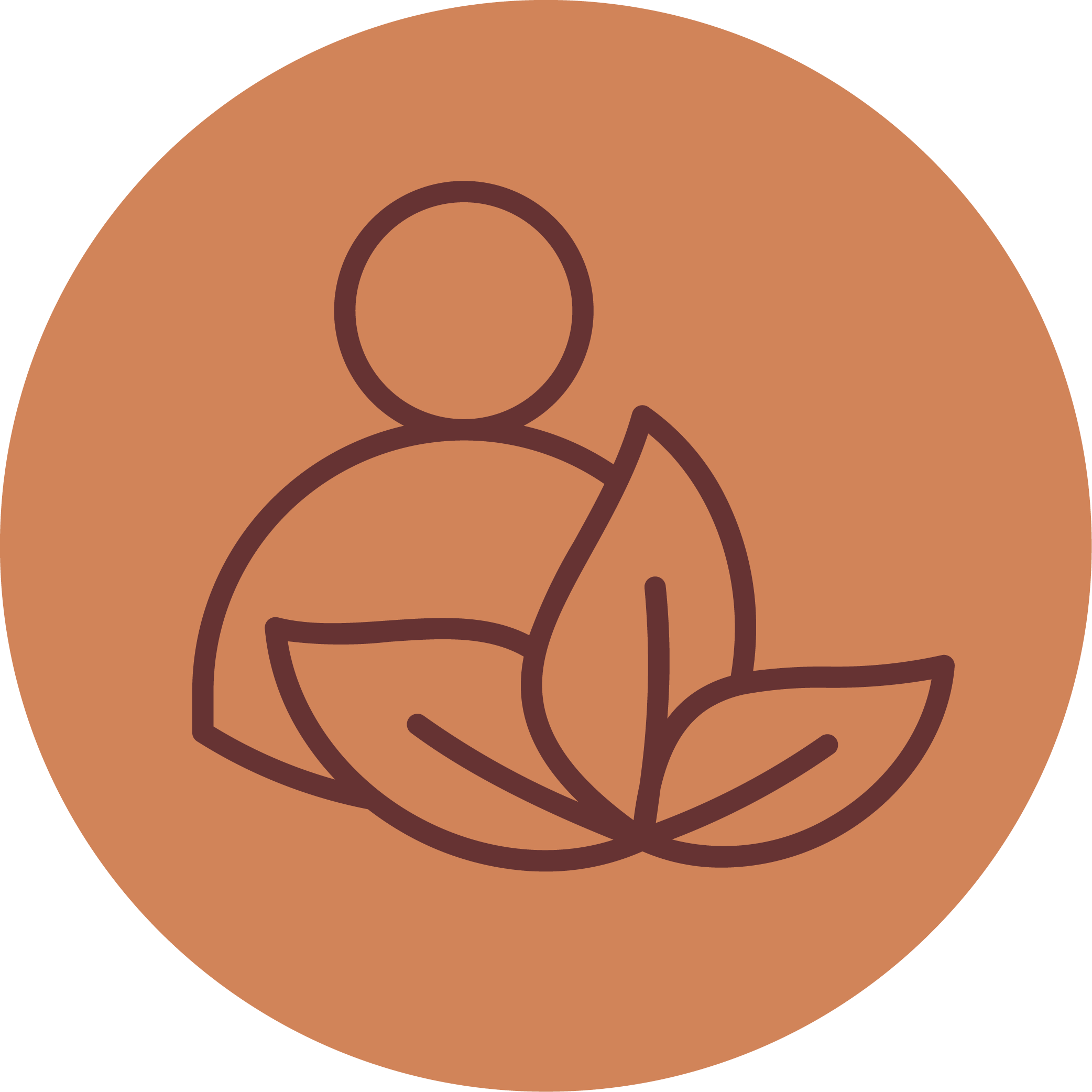 Symbole d'une souris sur un fond de couleur marron. Représentation simplifiée et stylisée.