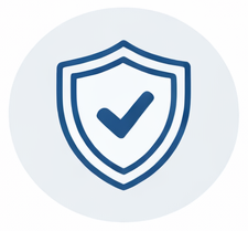 Shield icon with a checkmark in the center