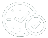 Clock with checkmarks and a calendar