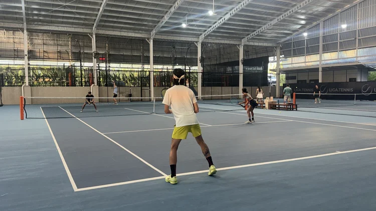 On court in Ubud, Bali