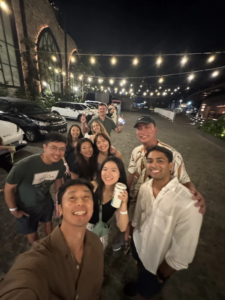Group out together in the evening