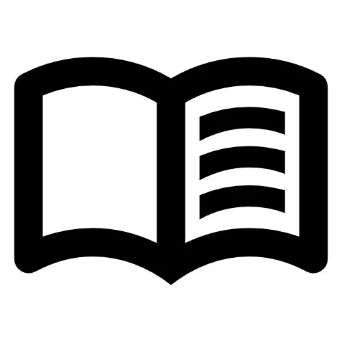 Symbol eines geöffneten Buches mit Lesezeichen als Symbol der Benutzerhinweise von Rea Float