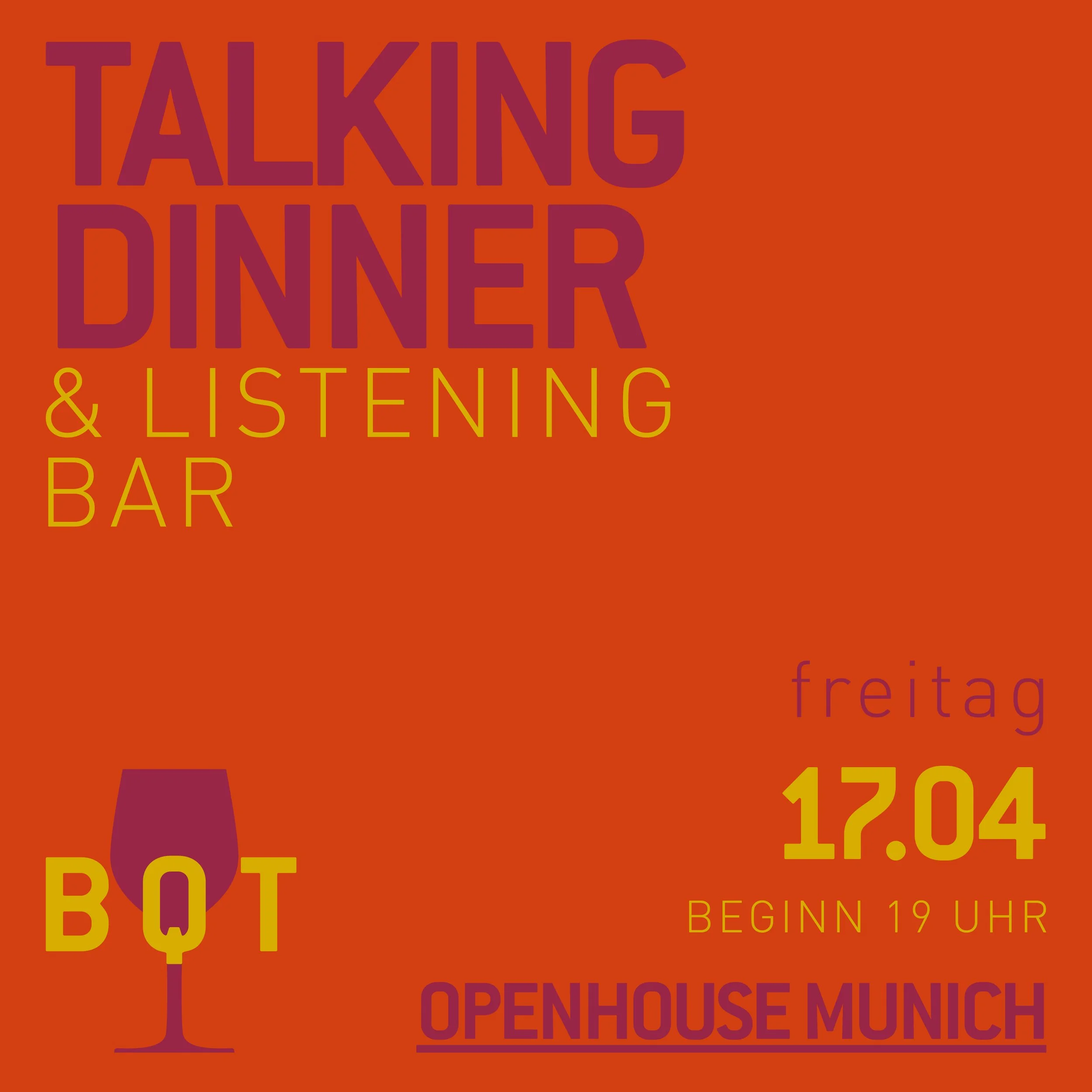 TALKING DINNER & LISTENING BAR 17.04.26
