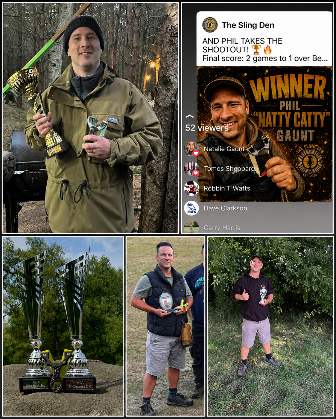 natty catty bands competition results and UK slingshot podium finishes using hand cut slingshot bands