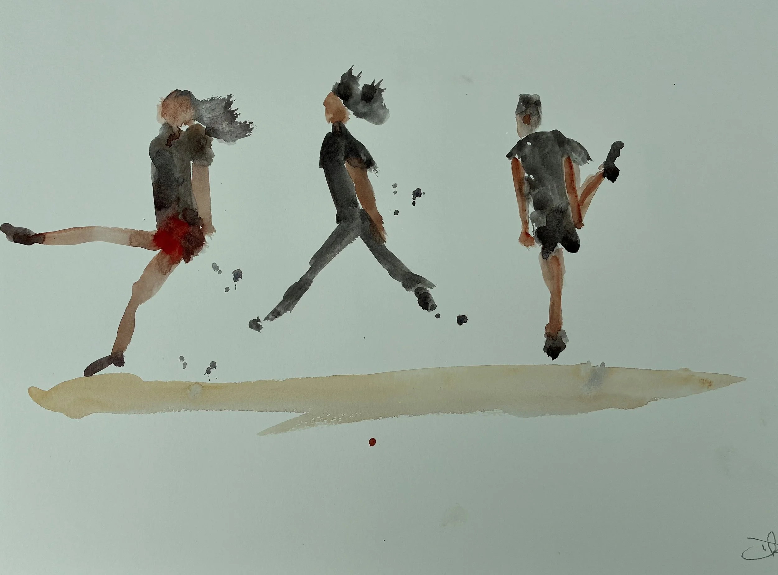       
  
    While the boys were at a dance workshop yesterday I took the opportunity to do some quick watercolour sketches. Thanks to Kate at the O’Leary dance school for allowing me access.  Painting moving figures is always a challenge so I just 