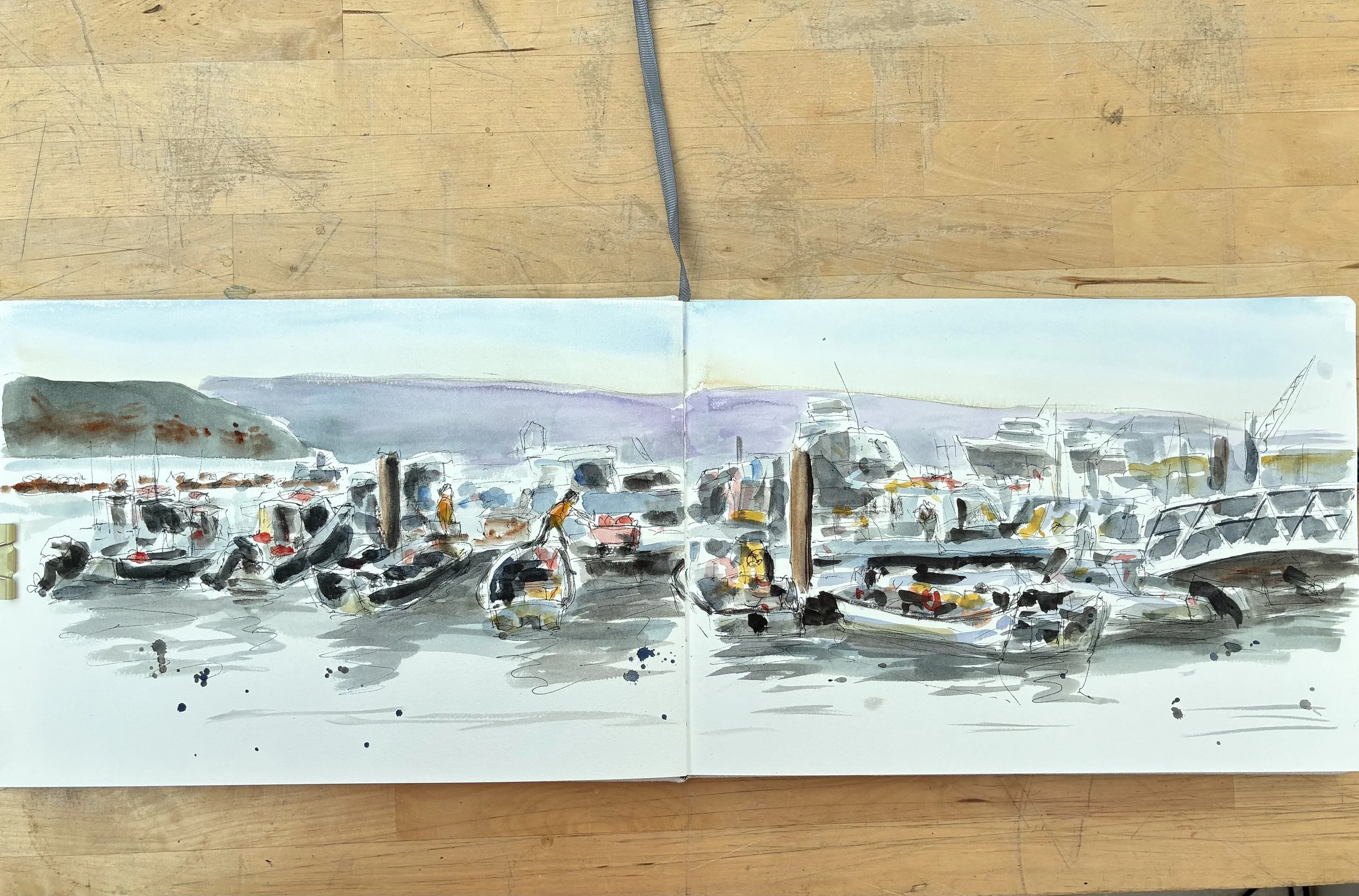 Painting at Fisherman’s Dock, Poole