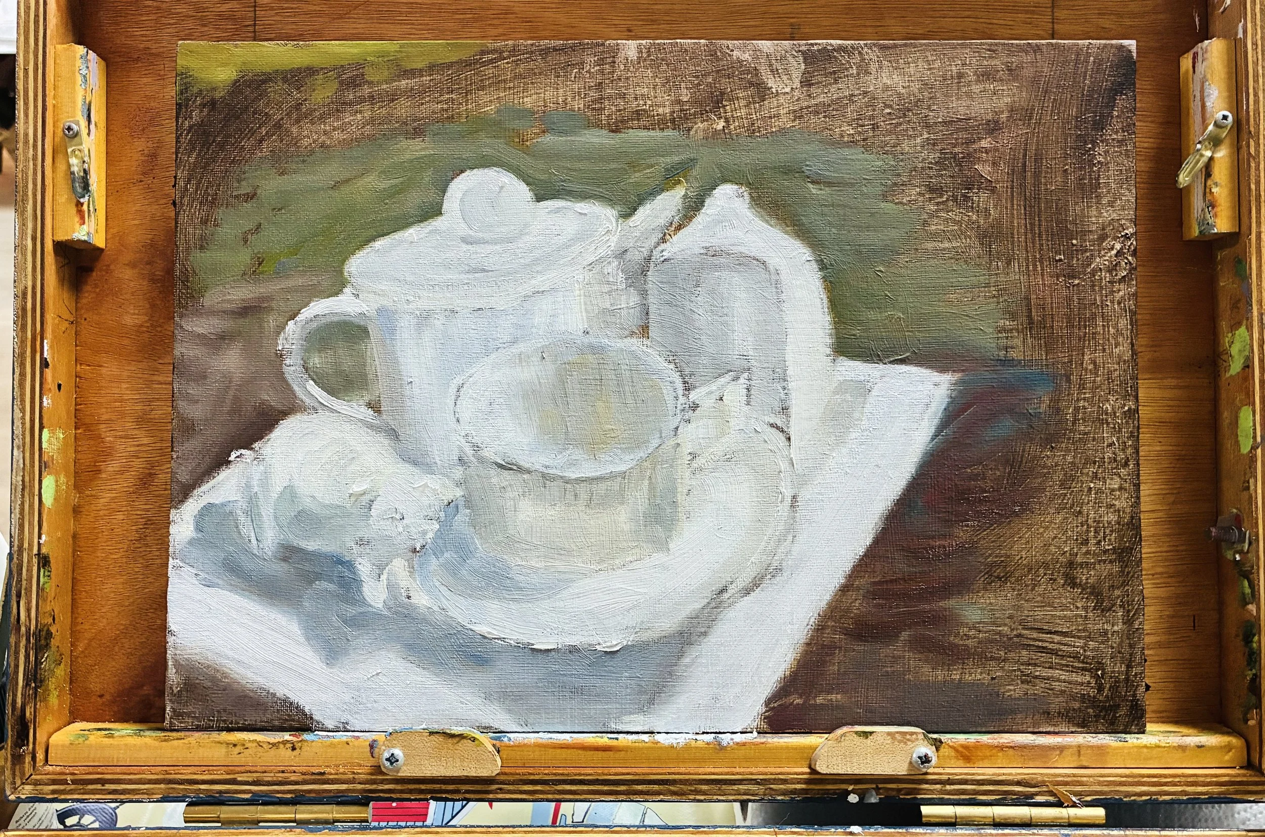 A still life in white
