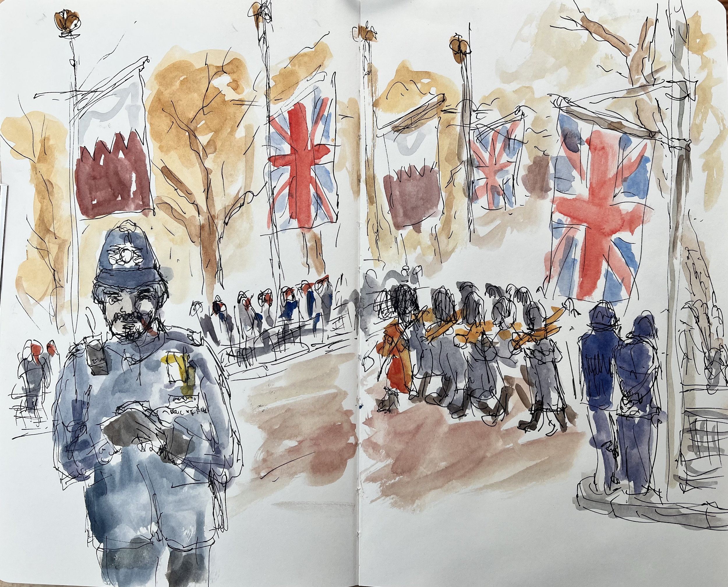 Pagent in the Mall from my sketchbook