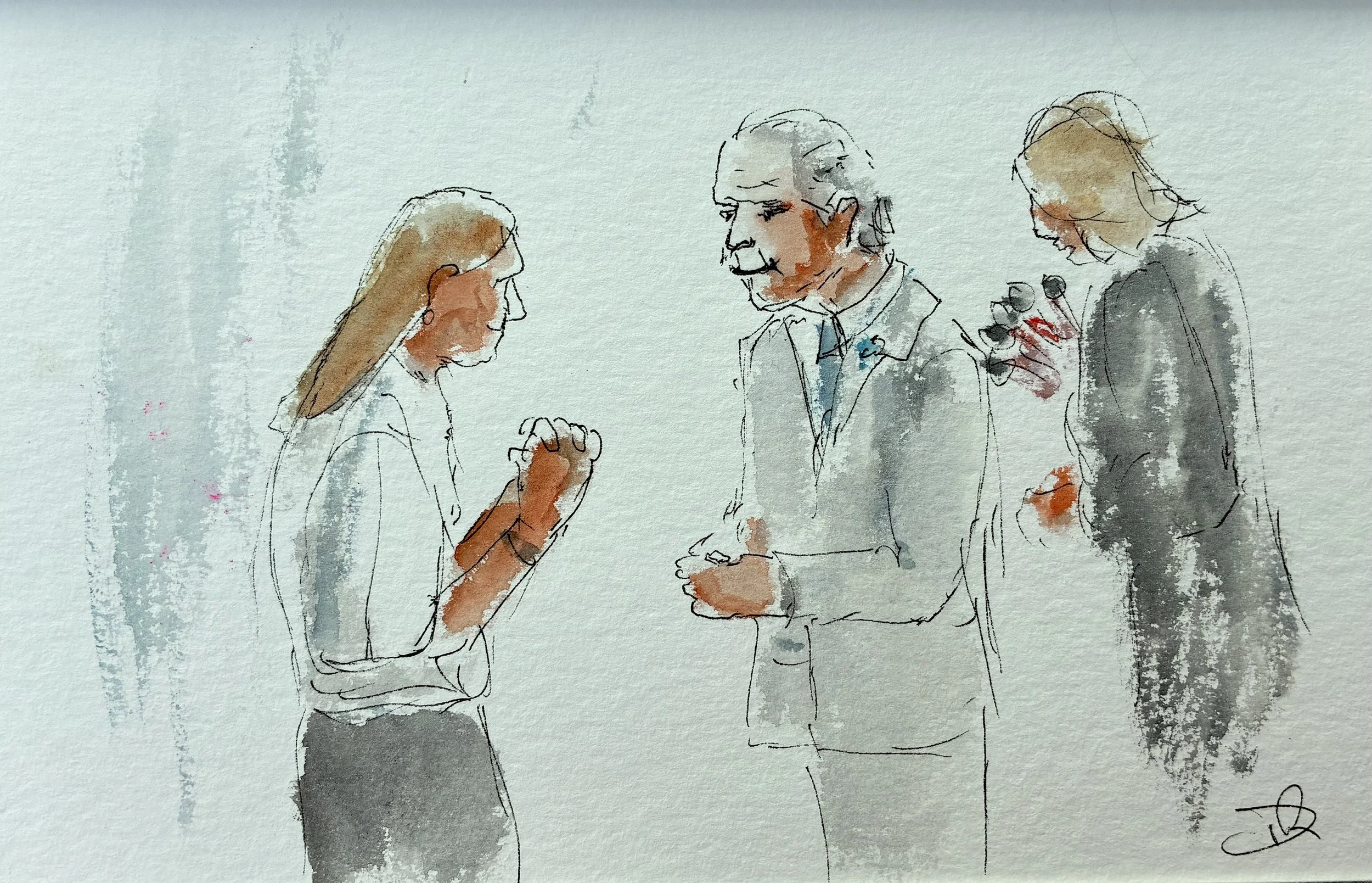 Their majesties talking to Sophie Alexander of the River Allen Landscape Recovery Project