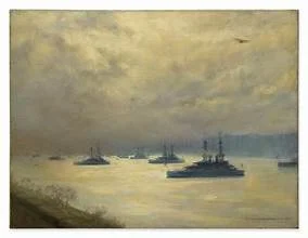 Battleships on the Hudson River (1919)