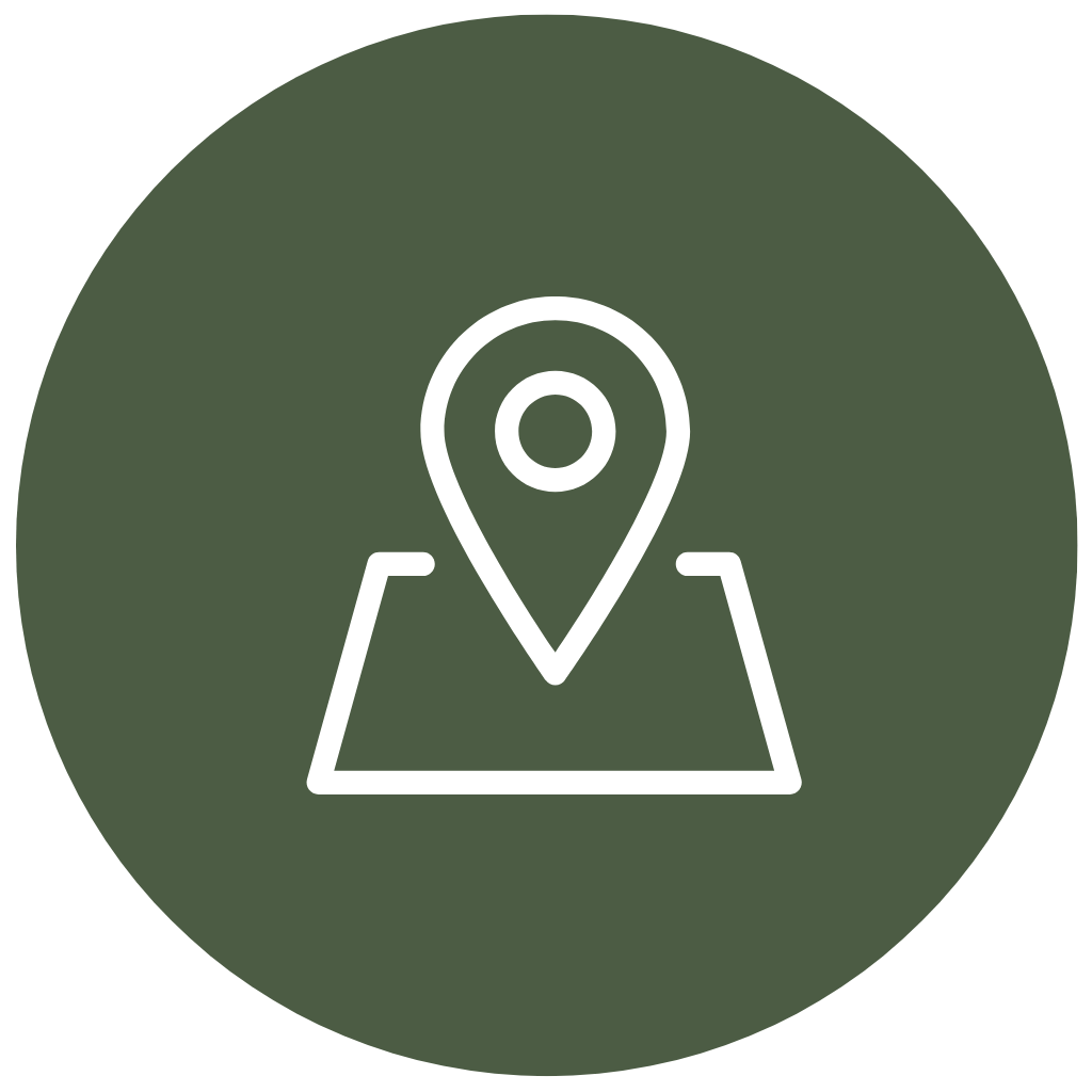 Map with location pin icon.