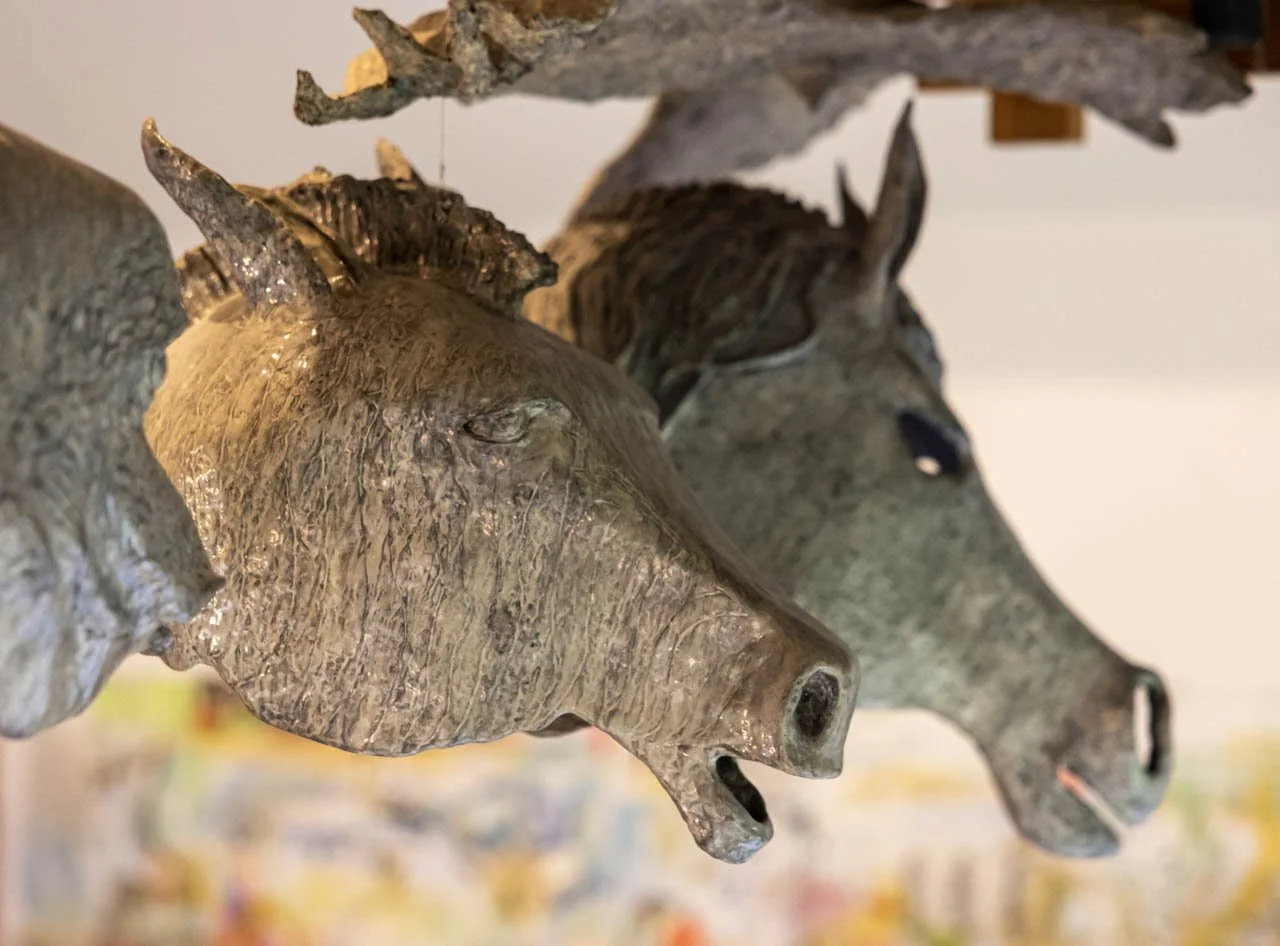 Série de masques en papier, chevaux