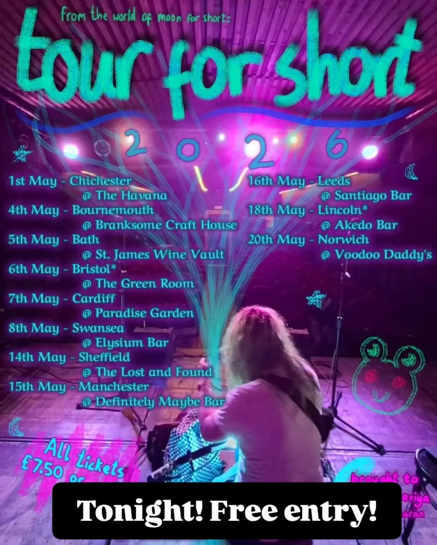 Tonight the fantastic @moonforshort heads to High Street and what's more it's a free entry show!