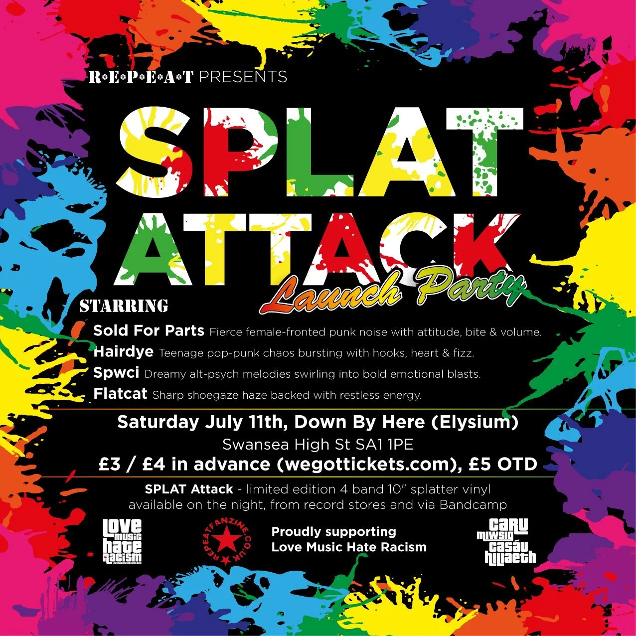 SPLAT ATTACK! EP Launch feat. Flatcat + Hairdye + Sold For Parts + Spwci
