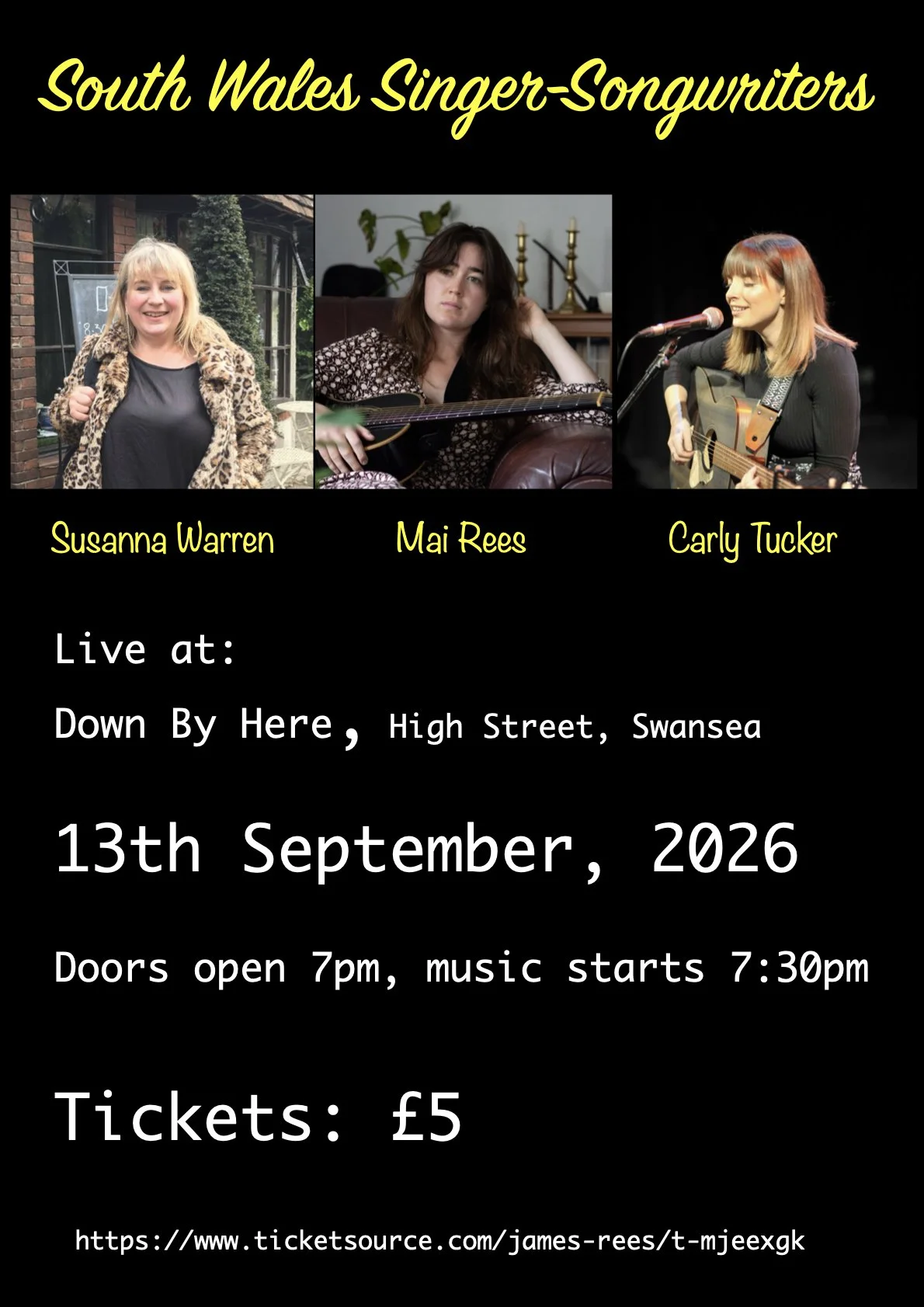 South Wales Singer Songwriters: Susanna Warren + Mai Rees + Carly Tucker