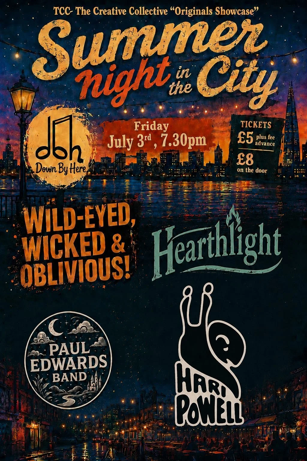 Wild Eyed, Wicked &amp; Oblivious + Hearthlight + Paul Edwards Band + Hari Powell