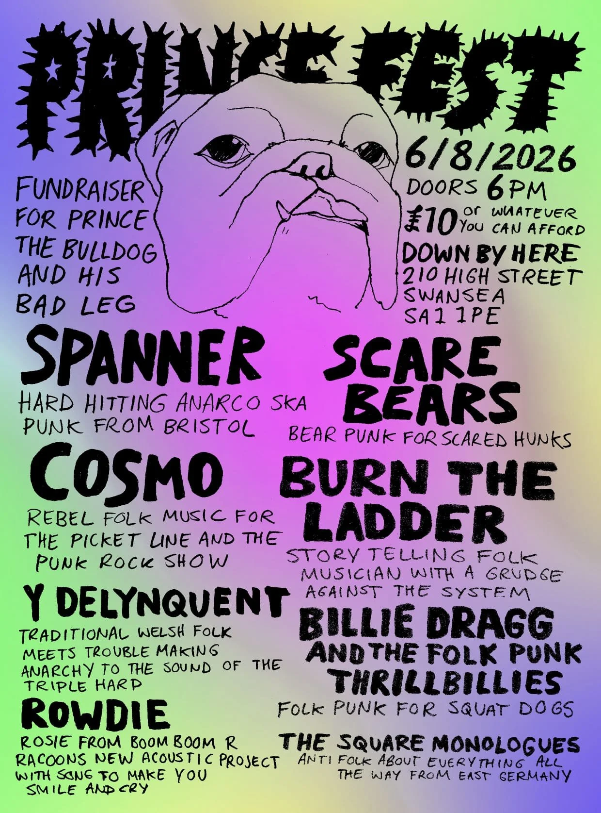 Princefest w/ Princefest w/ Spanner + Scare Bears + Cosmo + Burn The Ladder + more