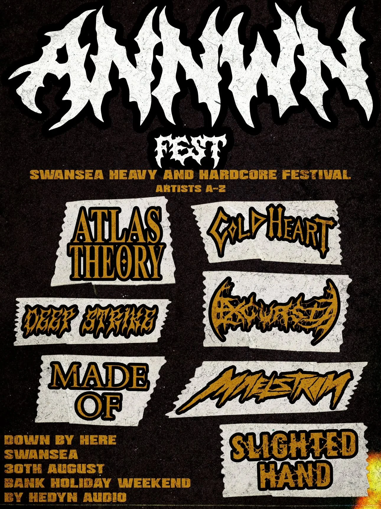 ANNWN FEST Swansea Heavy & Hardcore Fest w/ Atlas Theory + Cold Heart + Deep Strike + Excursia + Made Of + Maelstrom + Slighted Hand