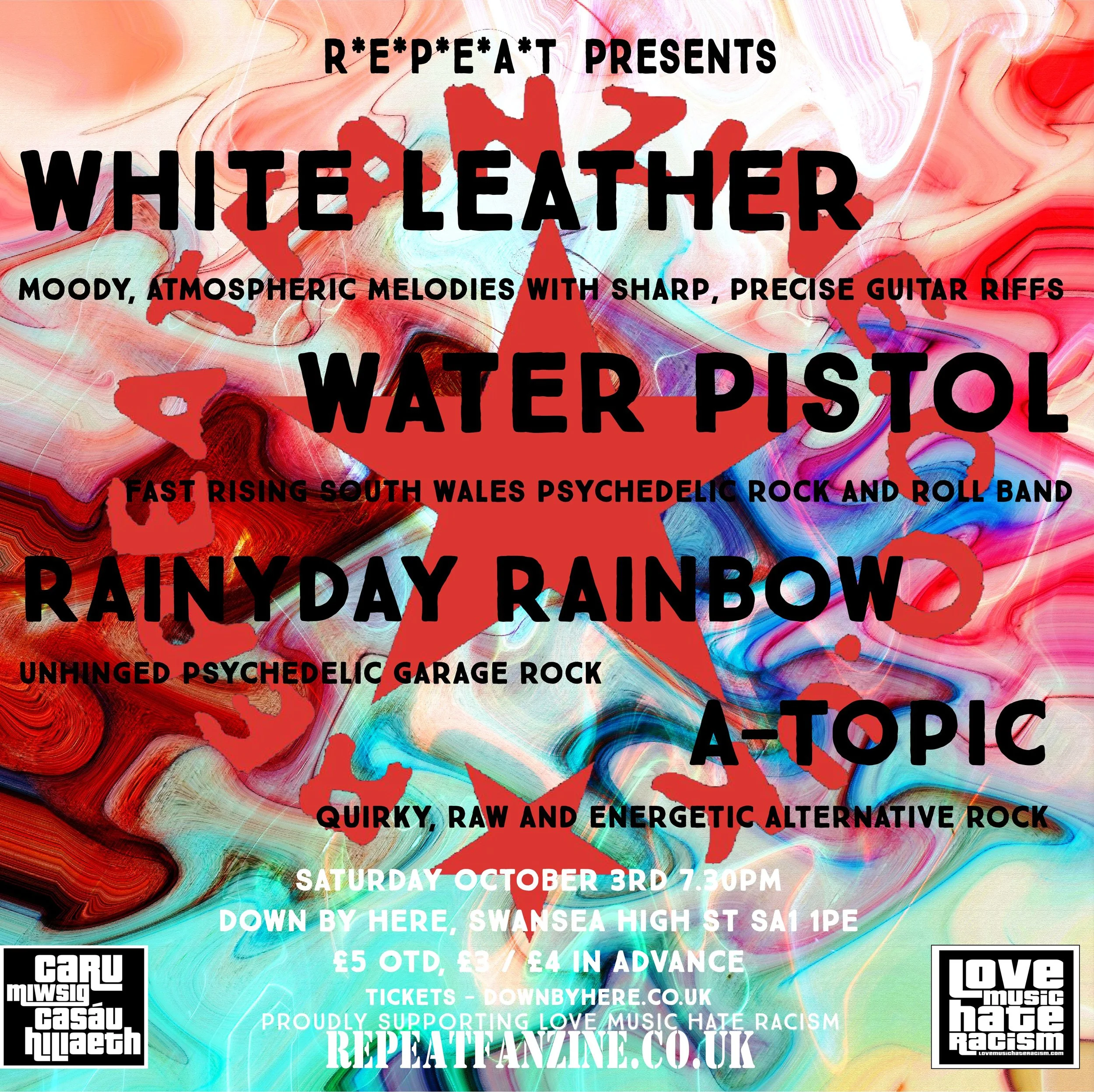 White Leather + Waterpistol + Rainyday Rainbow + A-Topic