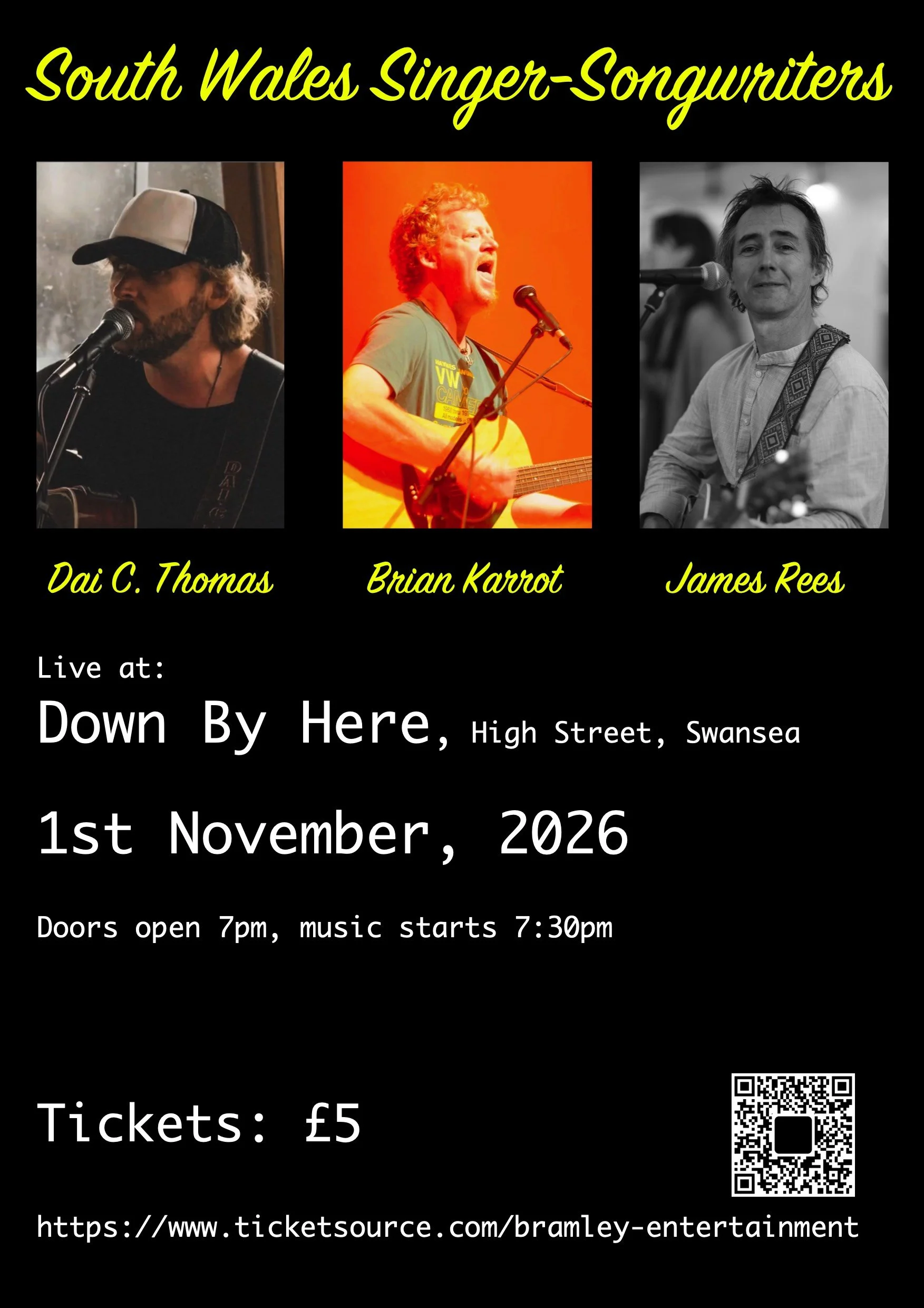 South Wales Singer-Songwriters: Dai C. Thomas, Brian Karrot, James Rees