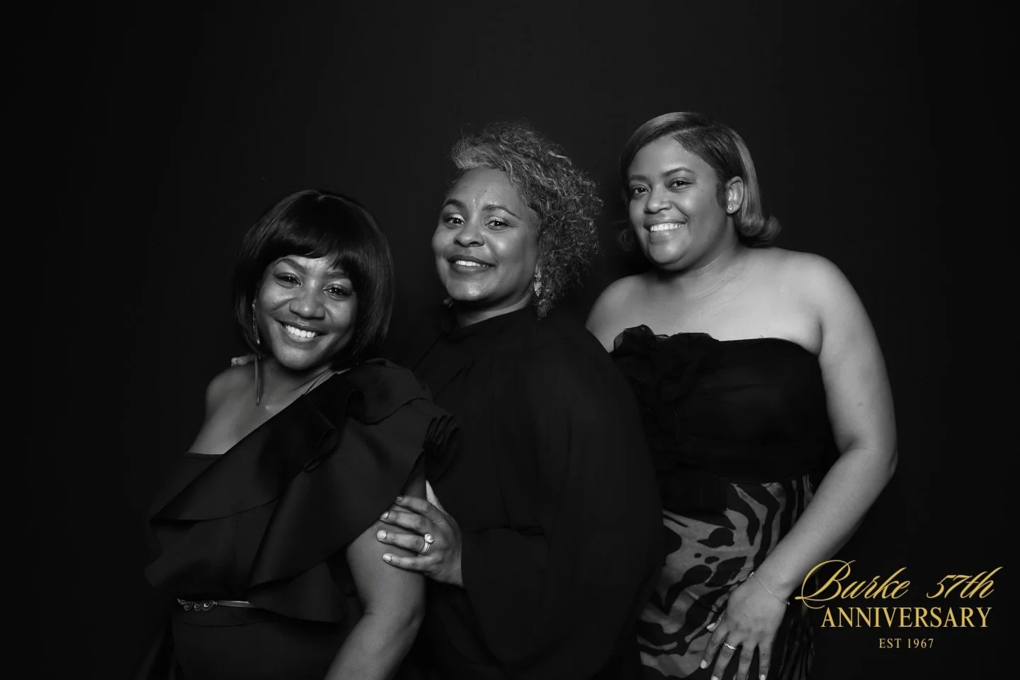 Our black backdrop and classic black and white combo is everything to me. It's crisp, clean, and perfect for your next formal celebration.