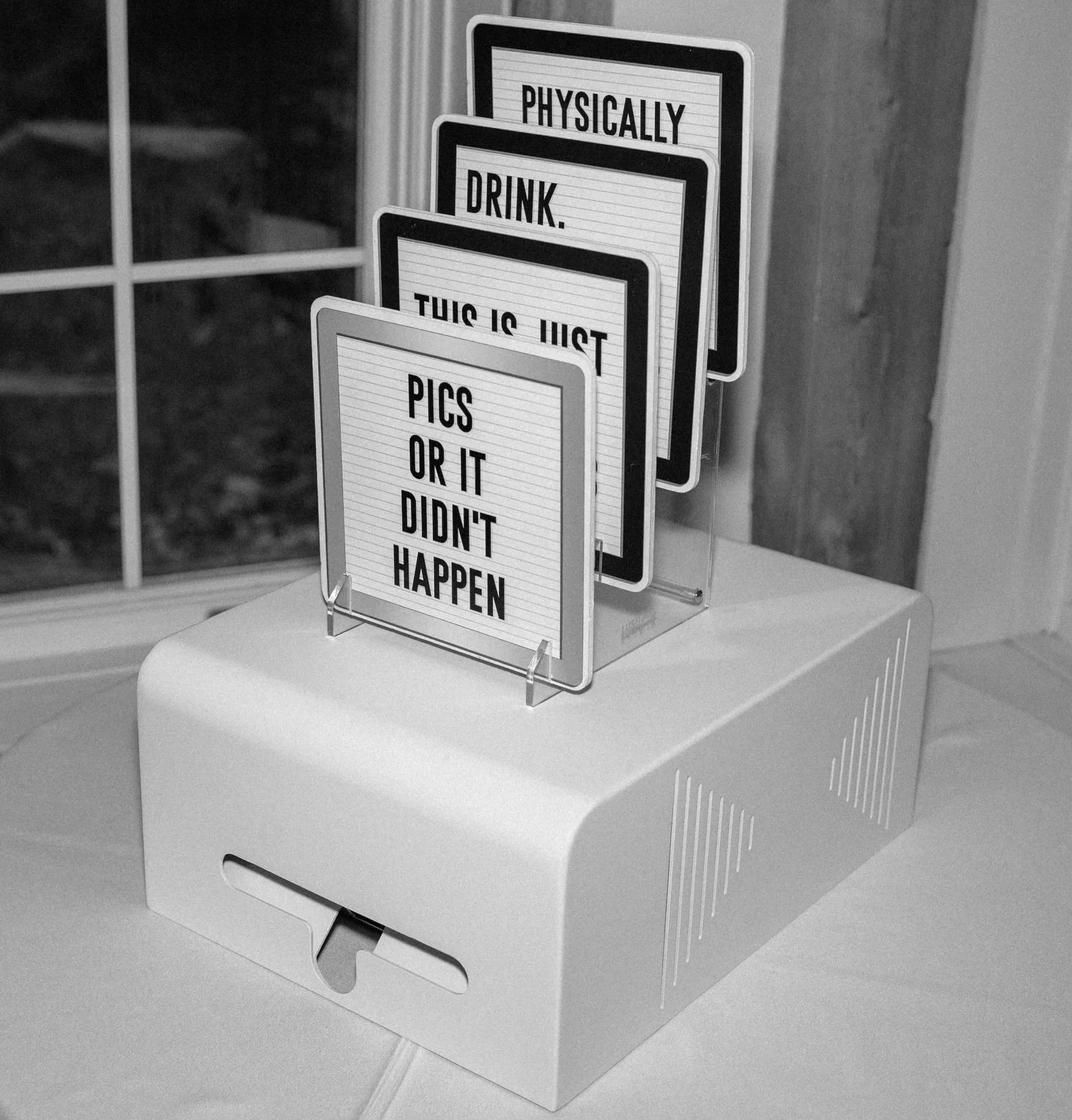 Pics or it didn&rsquo;t happen 🩶 thanks for capturing this photo @stillwildvisuals at @hollyhedgeestate 

P.S We offer optional props with most packages, but rest assured, we bring modern, event specific options to your event!