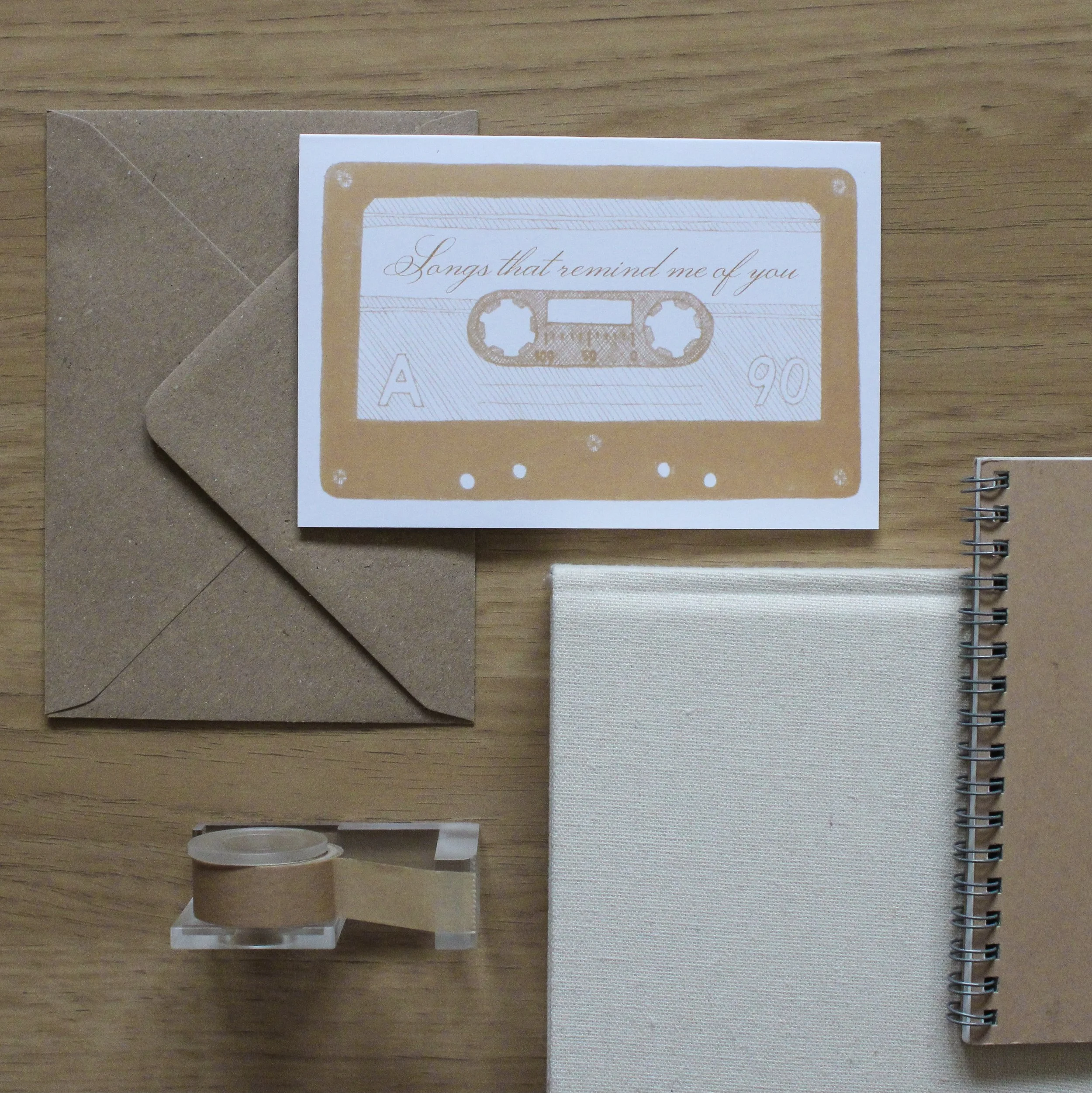 CASSETTE greetings card