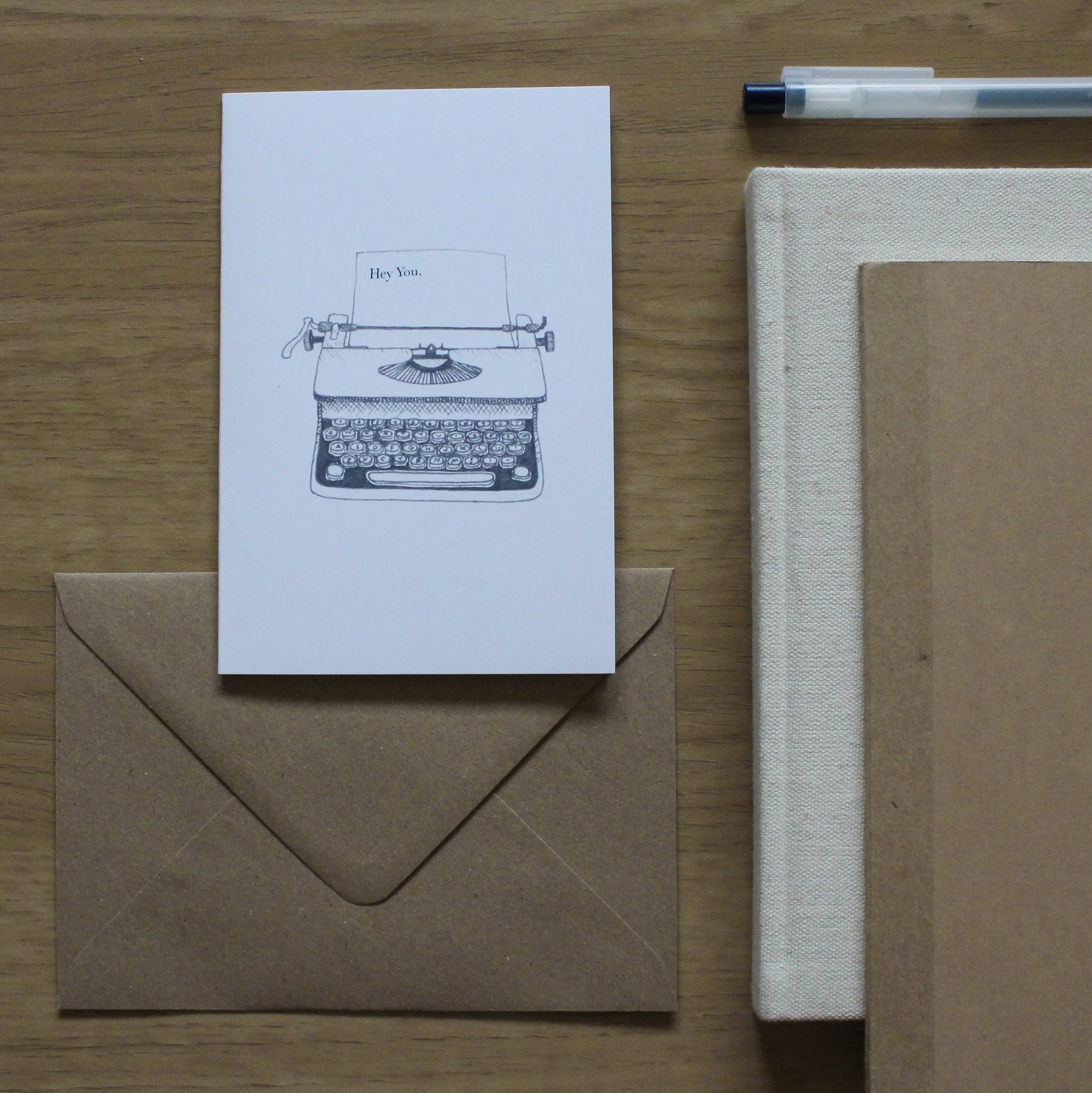 TYPEWRITER greetings card