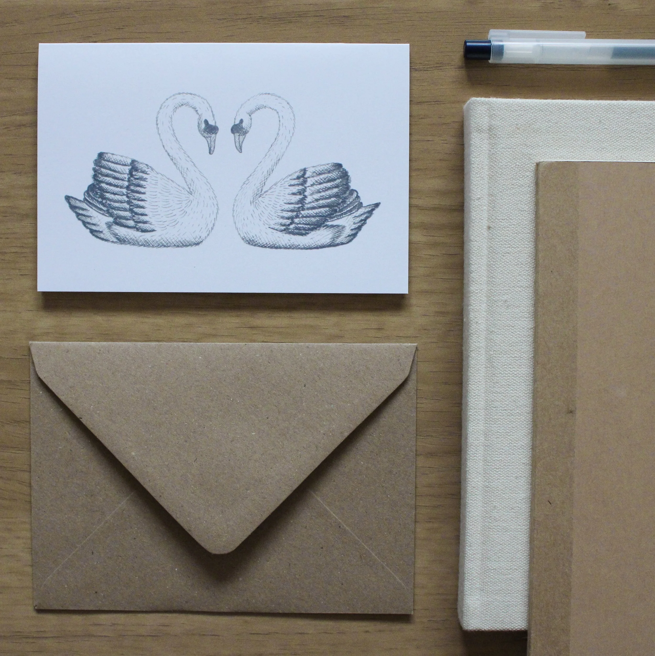 SWANS greetings card