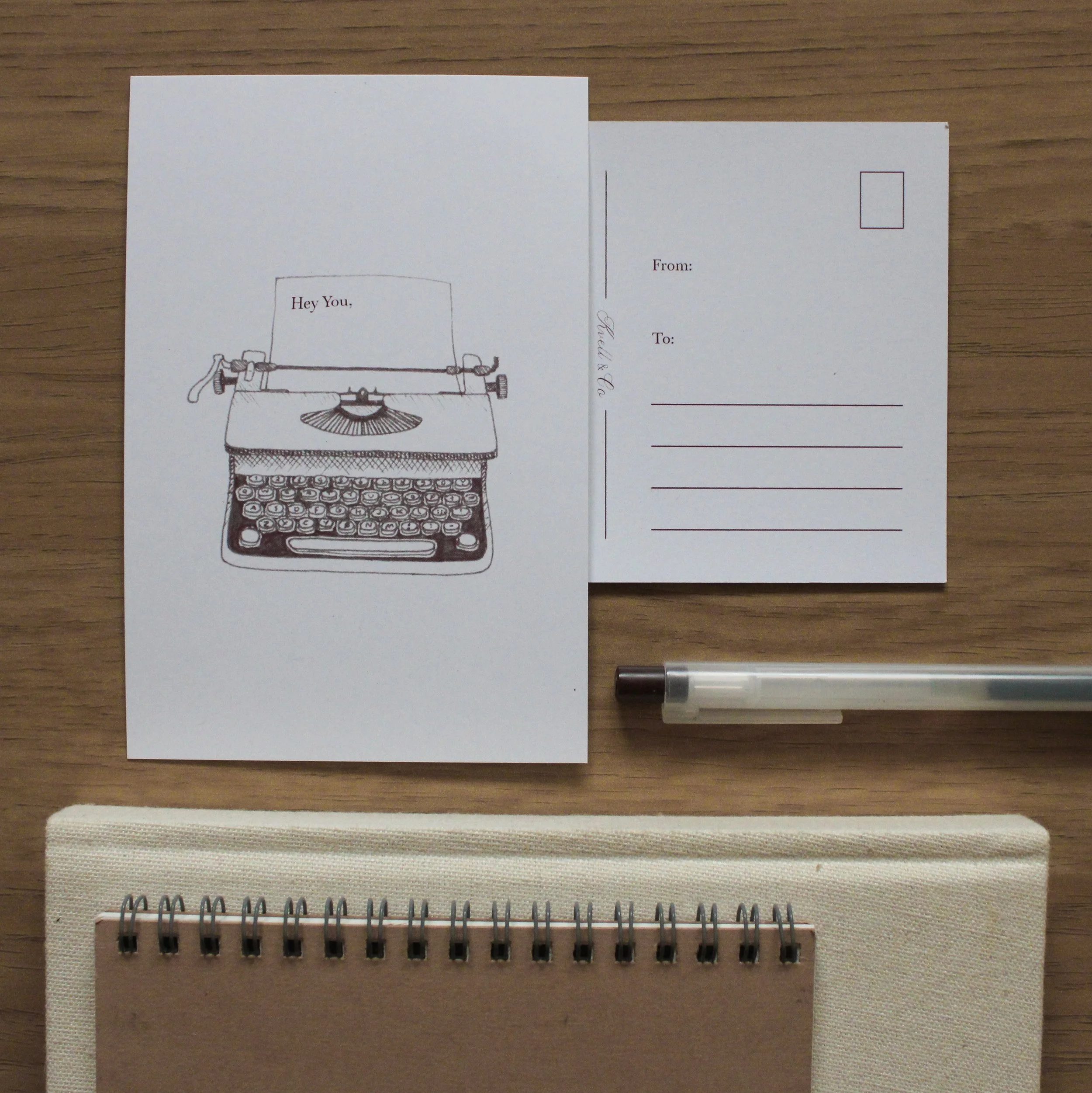 TYPEWRITER postcard