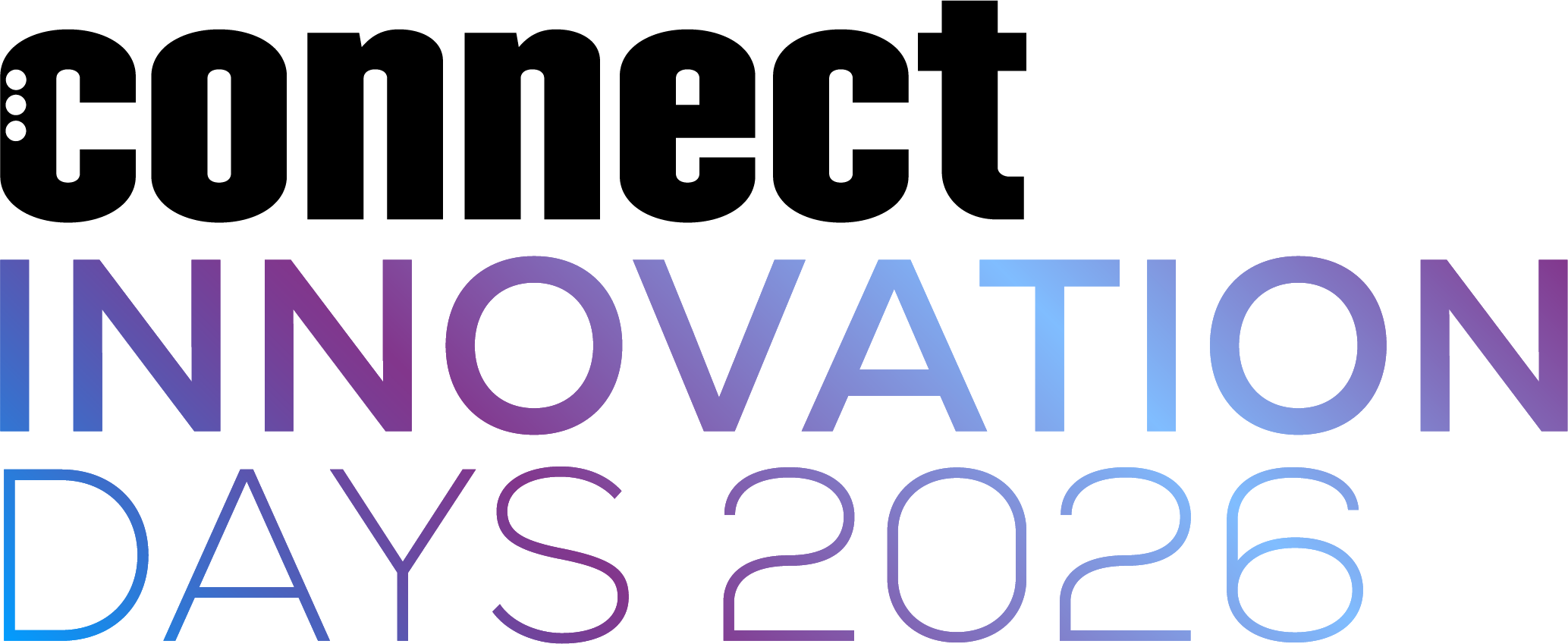 Grafik mit dem Text 'INNOVATION DAYS 2026' in einem Farbverlauf von Blau nach Lila.