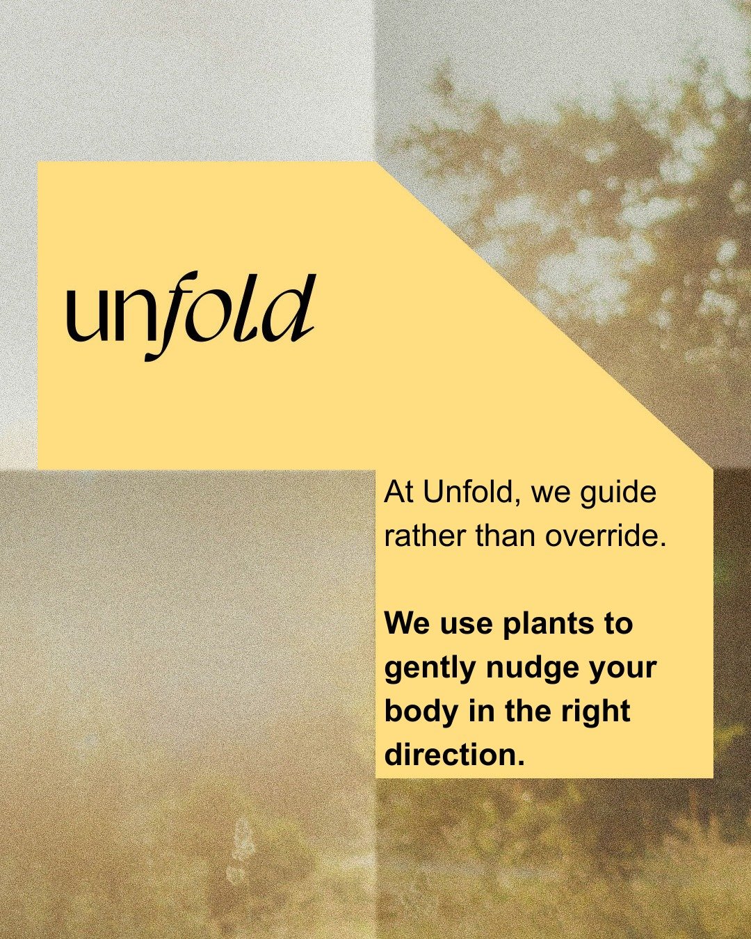When symptoms are suppressed or overridden, they often reappear elsewhere in different forms. At Unfold, we embrace the philosophy of slow health - nudging, shifting, influencing and guiding rather than simply stopping or starting. 

By working gentl