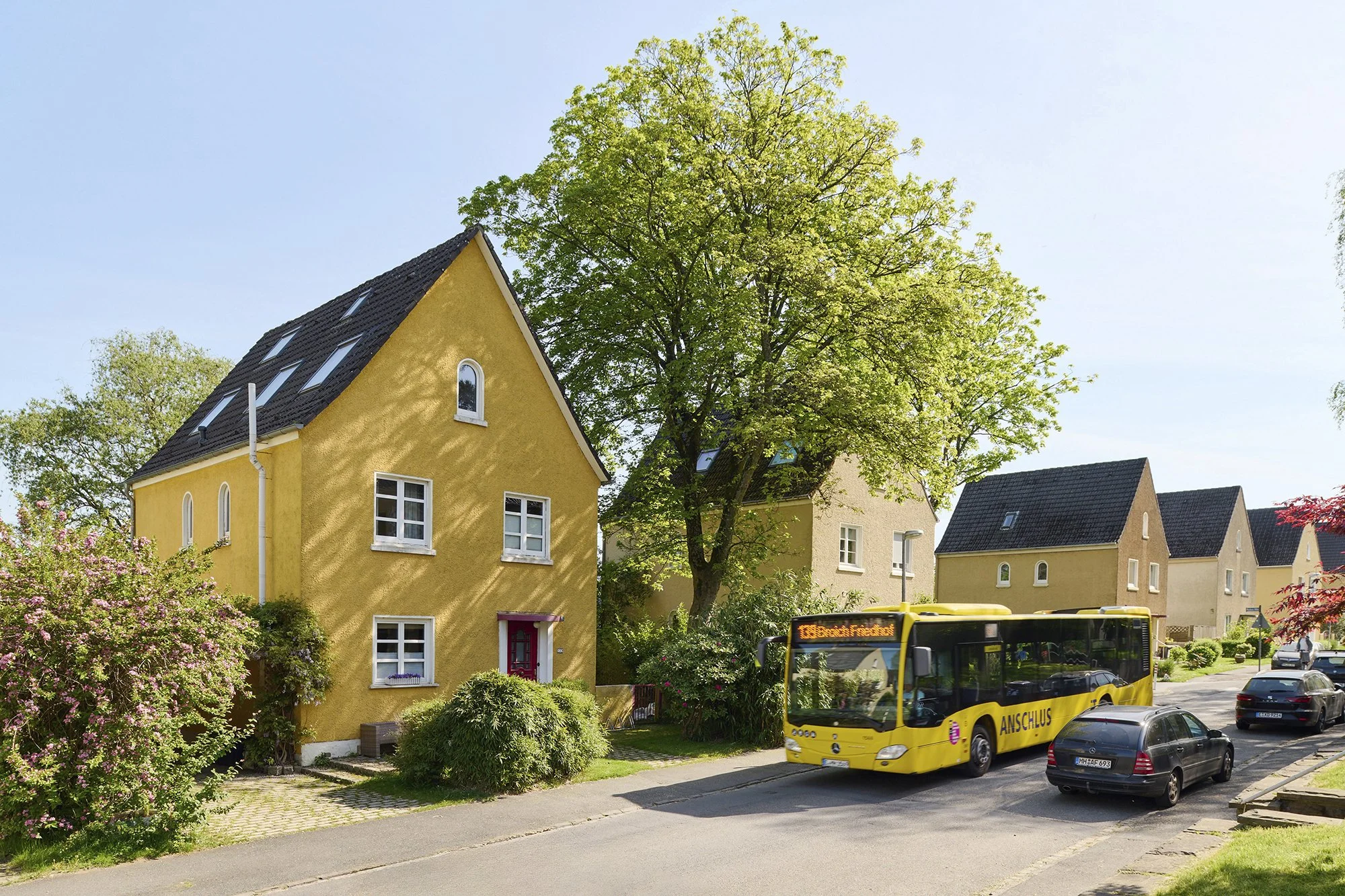 Architekturfoto von der Siedlung Heimaterde in Mülheim an der Ruhr