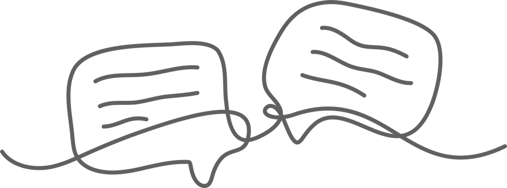 Line drawing of two open books connected by a heart-shaped line.