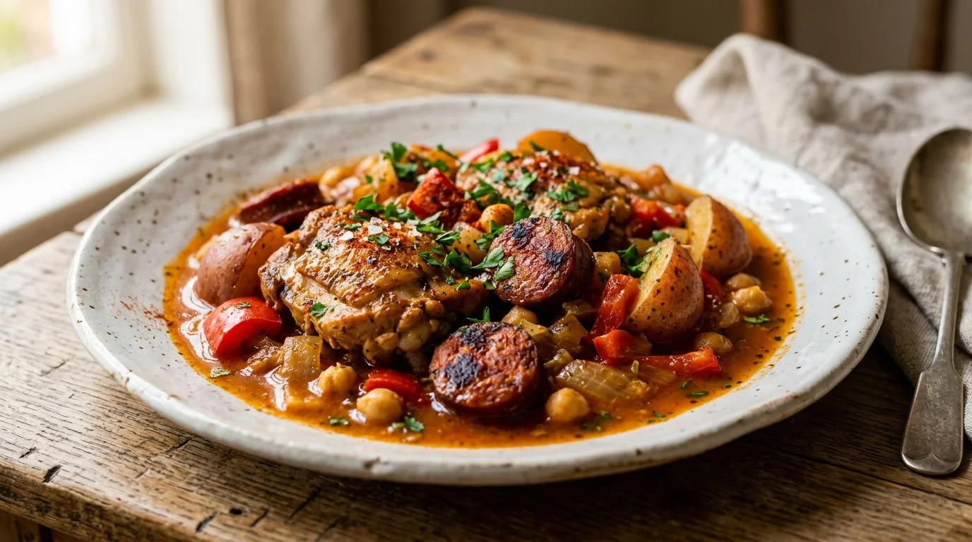 EASY SPANISH CHICKEN AND CHORIZO