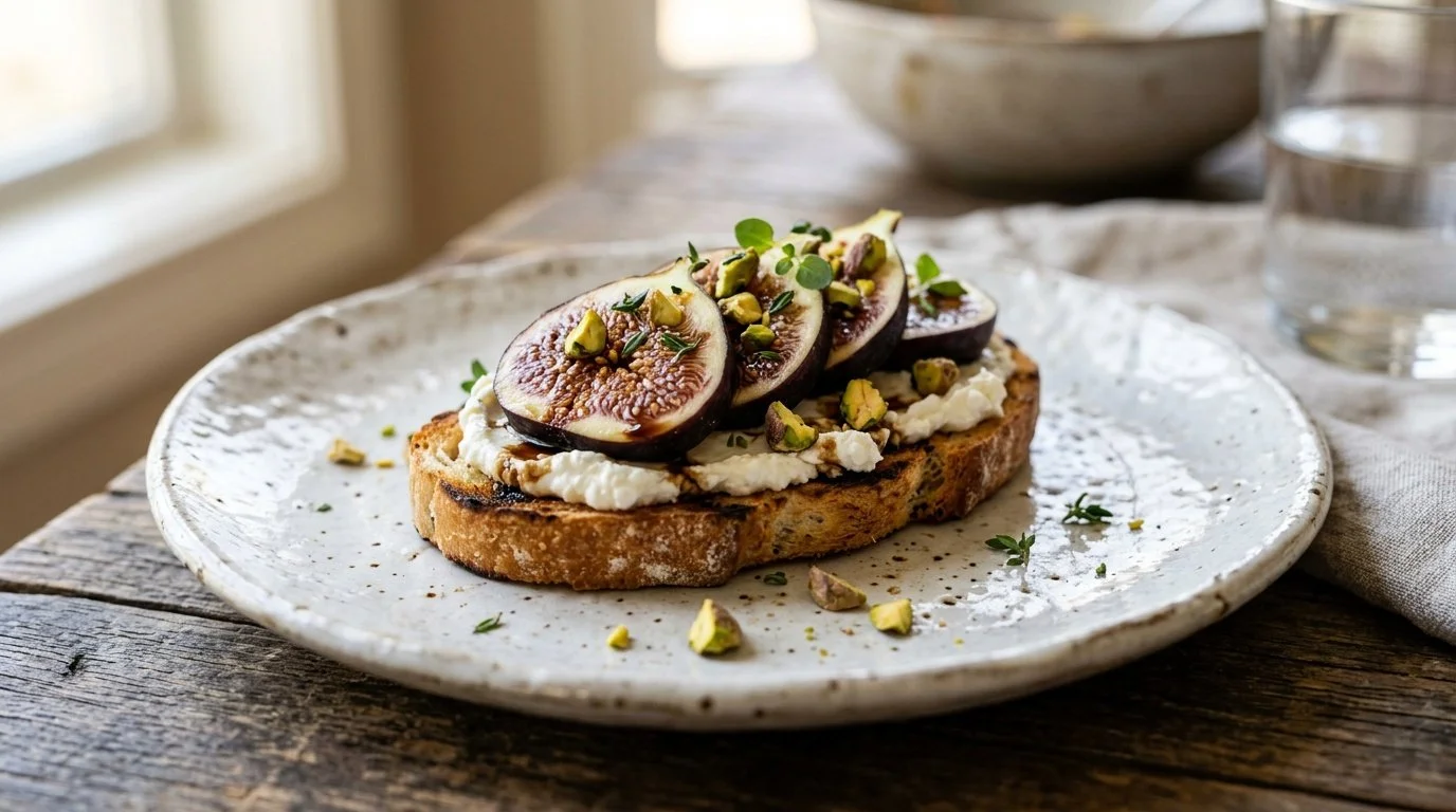 FIG PISTACHIO GOATS CHEESE CROSTINI